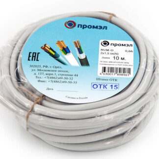 Кабель NUM-O 2х1.5 (бухта 10м) (шт) ПромЭл 13321290