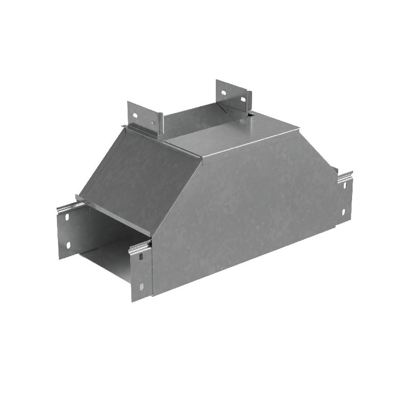 Отвод для лотка Т-образ. вертикал. вверх с разворотом трассы на 90град. 400х100 сталь 1мм "ПЛЮС" TDNplus90-100-400 HD...