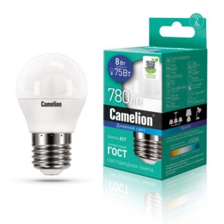 Лампа светодиодная LED8-G45/865/E27 8Вт 220В Camelion 13373