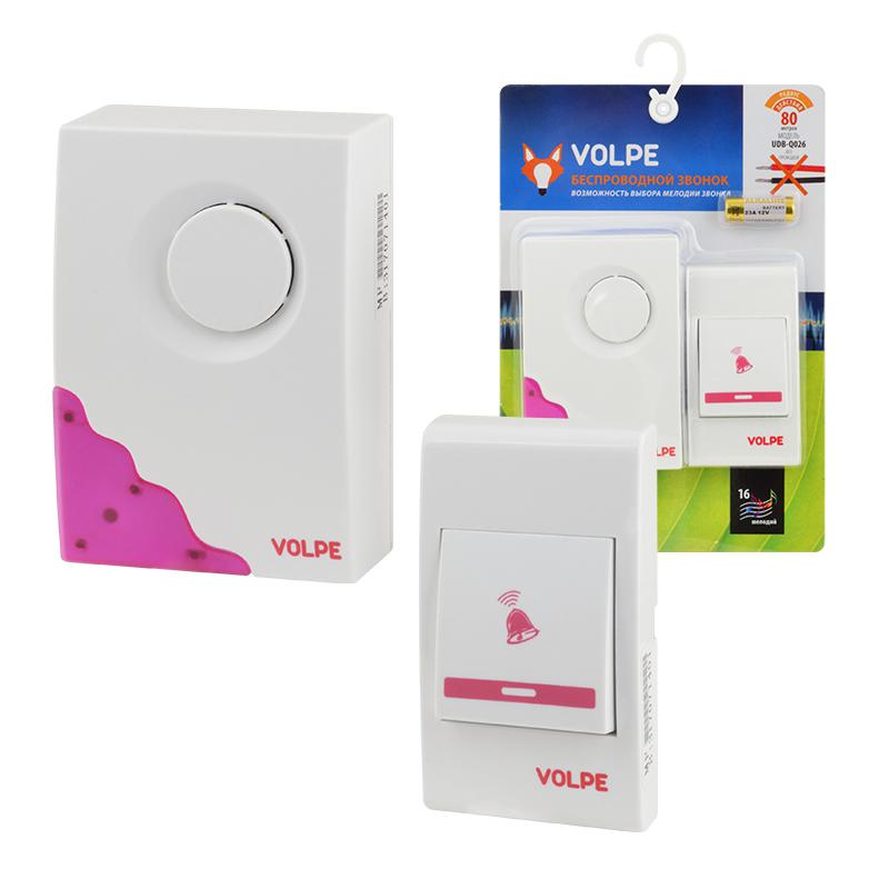 Звонок беспроводной UDB-Q026 W-R1T1-16S-80M-WH 16 мелодий свет. индикация радиус действия 80м блистерная упаковка Vol...