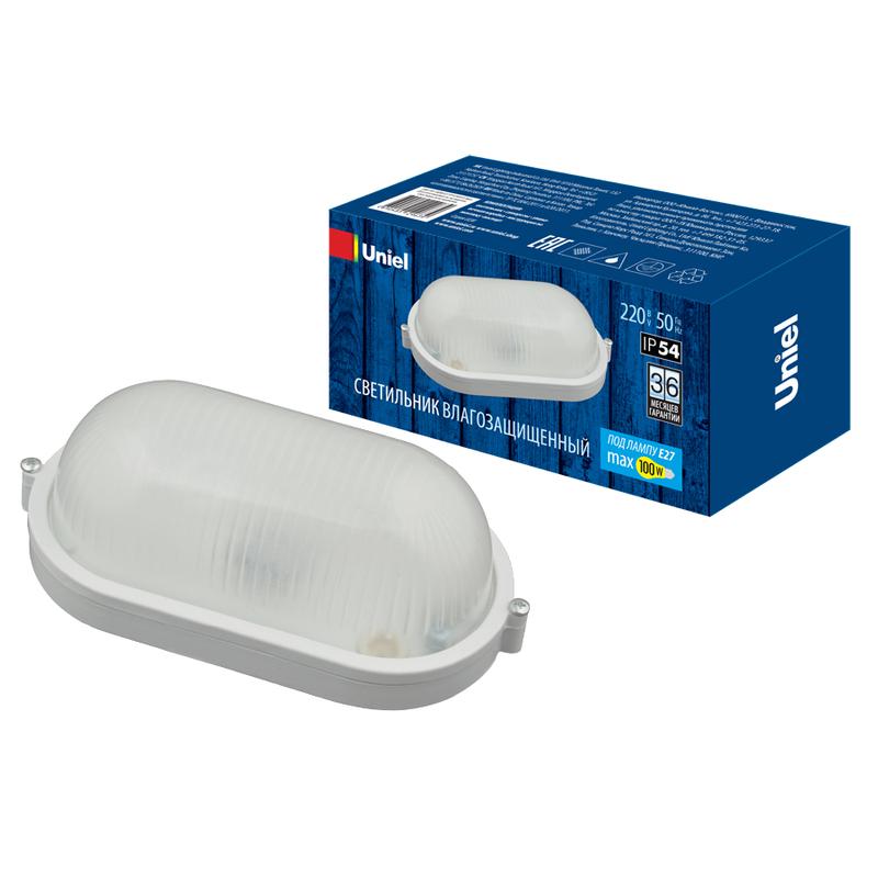 Светильник UWL-O01 100W/E27 IP54 White Овал 100Вт E27 IP54 промышленный накладной влагозащ. рассеив. призма под лампу...