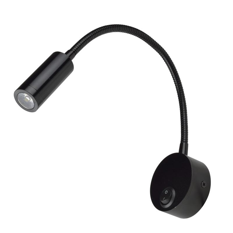 Светильник светодиодный ULT-F21-3W/4000К IP20 BLACK настенный гибкий для интерьерного освещения 85-265В черн. Uniel U...