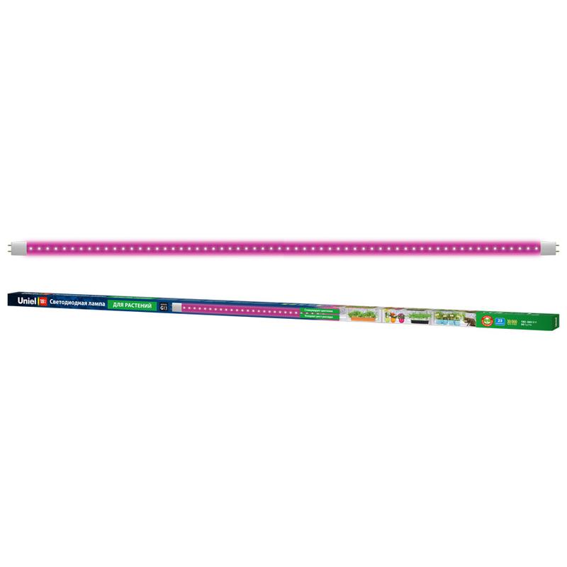 Лампа светодиодная LED-T8-18W/SPSB/G13/CL PLP30WH 18Вт T8 линейная прозрачная G13 для растений спектр для рассады и ц...