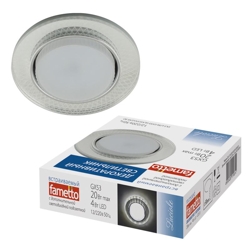 Светильник точечный декоративный DLS-L156 GX53 Glassy/Clear 3D GX53 встраив. доп светодиод. подсветка 4Вт без лампы F...