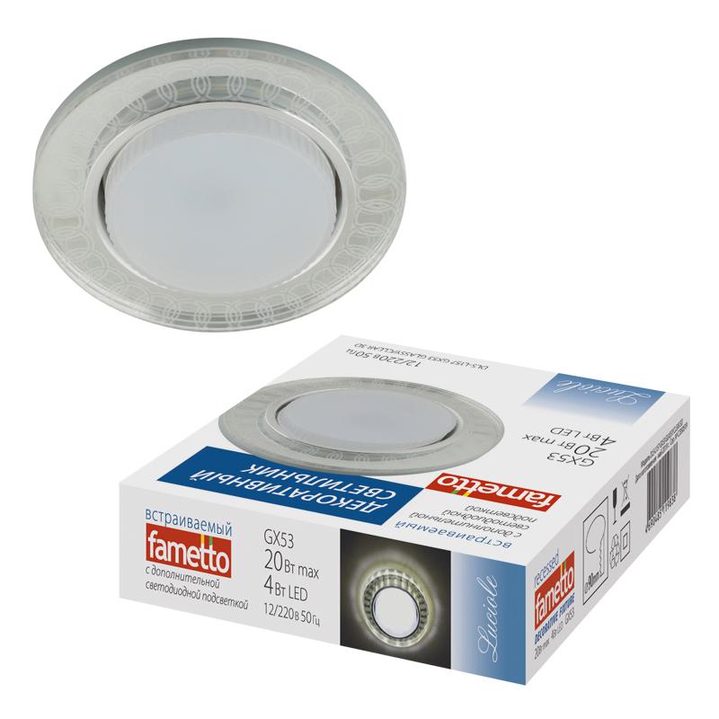 Светильник точечный декоративный DLS-L157 GX53 Glassy/Clear 3D GX53 встраив. доп. светодиод. подсветка 4Вт без лампы ...