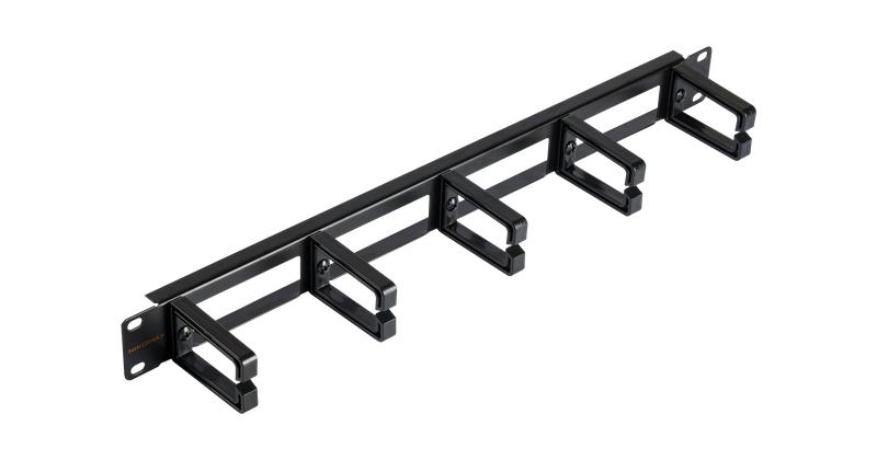 Органайзер кабельный 19дюйм 1U глубина колец 53мм пластиковые кольца с отверстиями в опорной планке черн. (уп.2шт) NI...