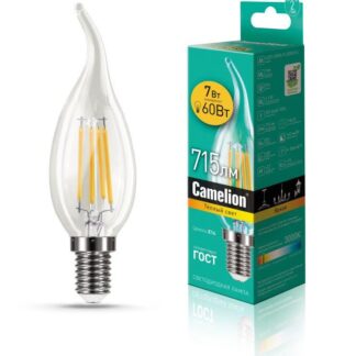 Лампа светодиодная филаментная LED7-CW35-FL/830/E14 7Вт 220В Camelion 13454
