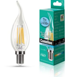 Лампа светодиодная филаментная LED7-CW35-FL/845/E14 7Вт 220В Camelion 13455