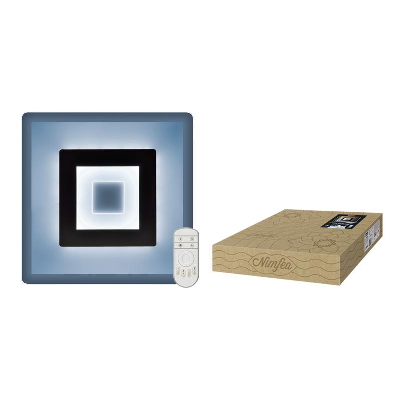 Светильник потолочныйLed DLC-N501 38W GLASS/CLEAR Nimfea диммир. пульт ДУ (в/к) 3000К/4000К/6500К стекло Fametto UL-0...