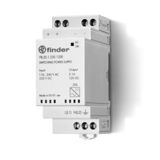 Источник питания импульсный вход 110...240В AC / выход 12В DC 25Вт модульный 35мм IP20 FINDER 782512301200
