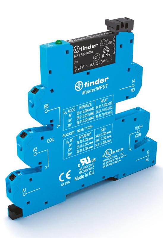 Модуль интерфейсный (сборка 34.51.7.024.5010 + 93.67.7.024) электромеханические реле серия MasterINPUT 1CO 6А AgNi+Au...