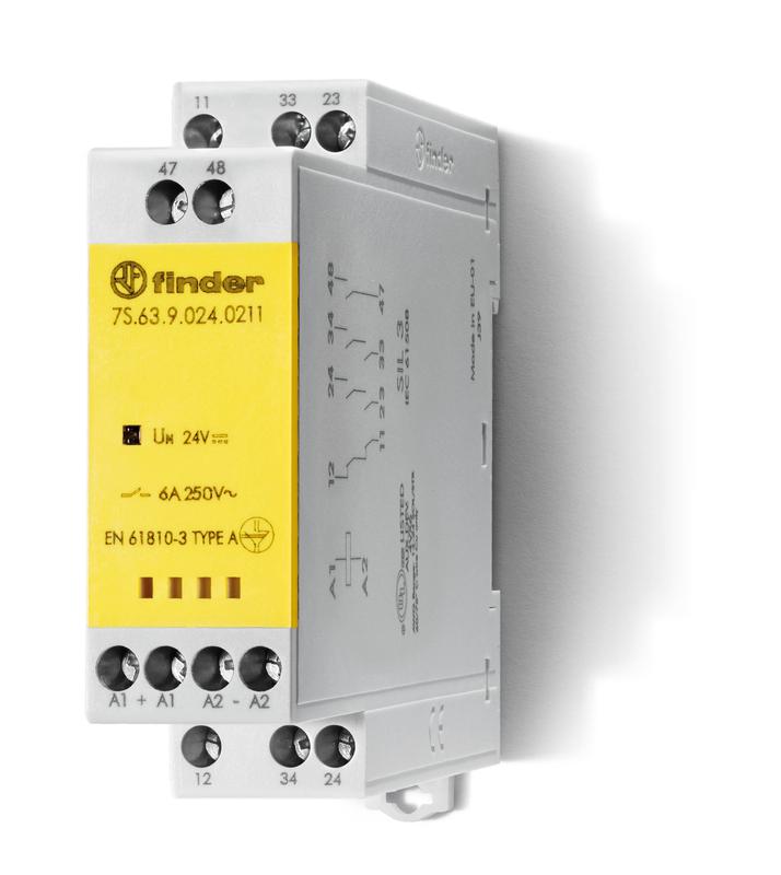 Реле безопасности модульное электромеханич. (реле с принудительным управлением контактами) 2NO+1NC+1 AUX(доп.контакт)...