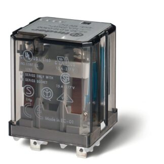 Реле силовое электромеханич. монтаж в розетку или наконечники Faston 187 (4.8х0.5мм) 2NO 16А AgSnO2 (зазор >/=3мм) 24...