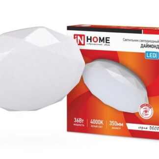 Светильник светодиодный DECO ДАЙМОНД 36Вт 4000К 3240лм 230В 380х55мм IN HOME 4690612033716