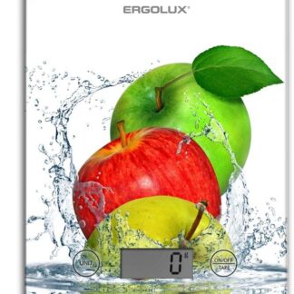 Весы кухонные ELX-SK02-С01 до 5кг 195х142мм бел. яблоки Ergolux 13602
