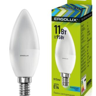 Лампа светодиодная LED-C35-11W-E14-4K 11Вт свеча 4500К бел. E14 180-240В Ergolux 13619
