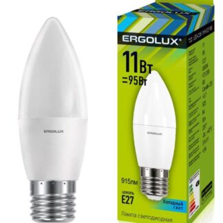 Лампа светодиодная LED-C35-11W-E27-4K 11Вт свеча 4500К бел. E27 180-240В Ergolux 13622