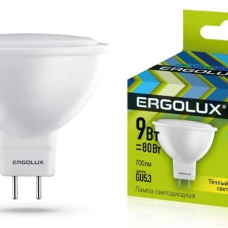 Лампа светодиодная LED-JCDR-9W-GU5.3-3K 9Вт JCDR рефлектор 3000К тепл. бел. GU5.3 180-240В Ergolux 13624