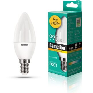 Лампа светодиодная LED12-C35/830/E14 12Вт 220В Camelion 13687
