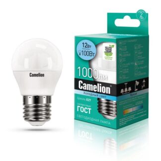 Лампа светодиодная LED12-G45/845/E27 12Вт 220В Camelion 13696
