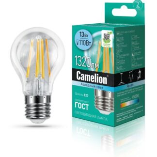 Лампа светодиодная филаментная LED13-A60-FL/845/E27 13Вт 220В Camelion 13717