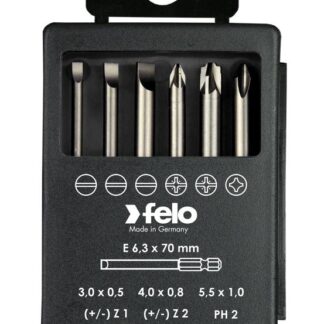 Набор бит SL/Z (+/-) Industrial 70мм в кейсе (уп.6шт) Felo 03192716