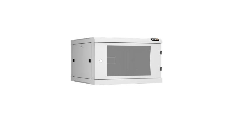 Шкаф настенный разборный 19дюйм 6U стекл. дверь Ш600хВ370хГ600мм 2 пары монтажных направляющих сер. TLK TWC-066060-R-...