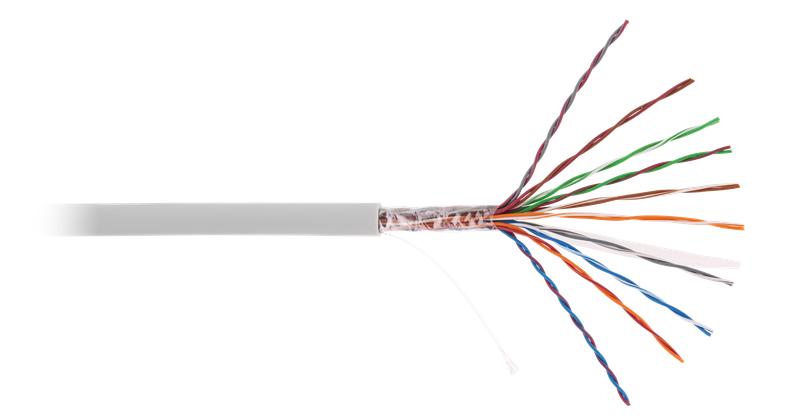 Кабель U/UTP кат.5 (класс D) 10 пар 100МГц ОЖ BC чистая медь внутр. PVC нг(В) сер. (уп.305м) NETLAN EC-UU010-5-PVC-GY-3