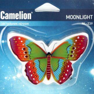Светильник светодиодный NL-239 "Бабочка" 220В ночник с выкл. зел. Camelion 13814