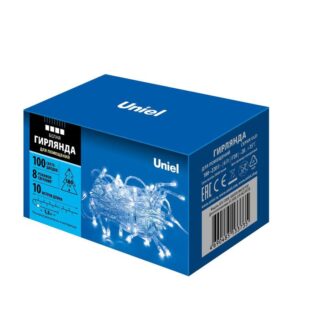 Гирлянда LED ULD-S1000-100/DTA WHITE IP20 10м 100 диодов бел. свет провод прозр. Uniel UL-00007201