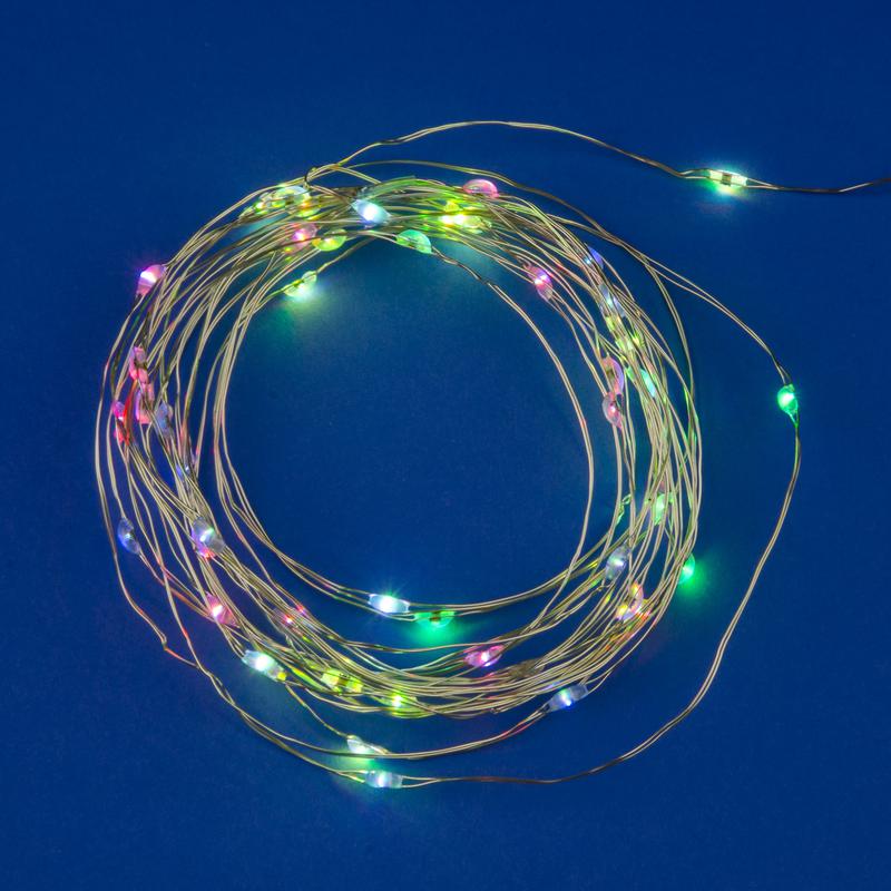 Гирлянда LED на батарейках ULD-S0500-050/DTB/3AA/RC RGB IP20 DEW 3AA (не в/к) 5м 50 диодов RGB свет пульт ДУ (в/к) Un...