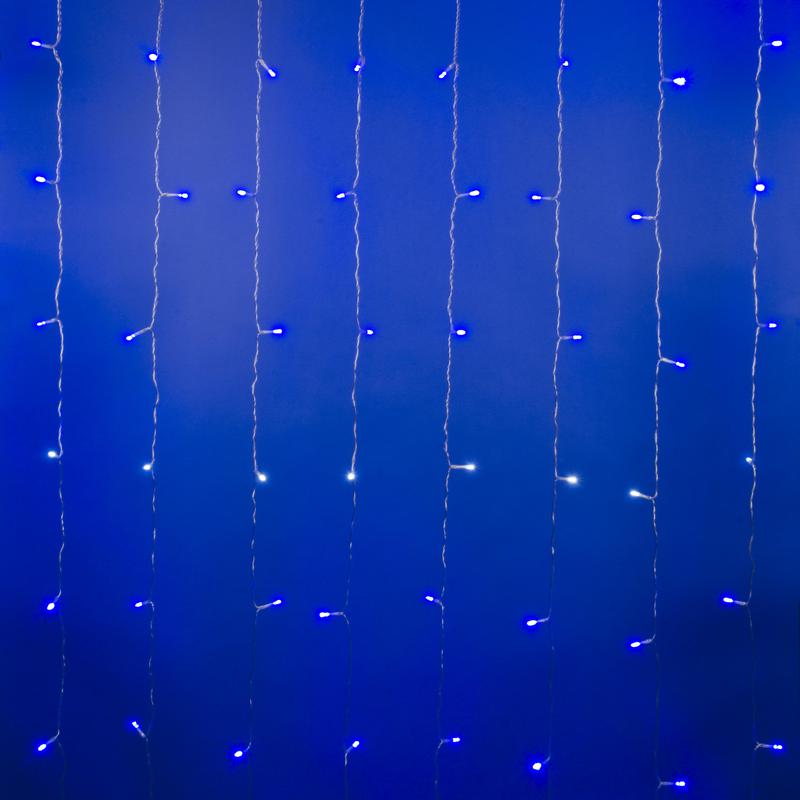 Занавес LED с эффектом мерцания ULD-C3020-240/TTK BLUE-WHITE IP44 3х2м соед. 240 диодов бел. и син. провод прозр. Uni...