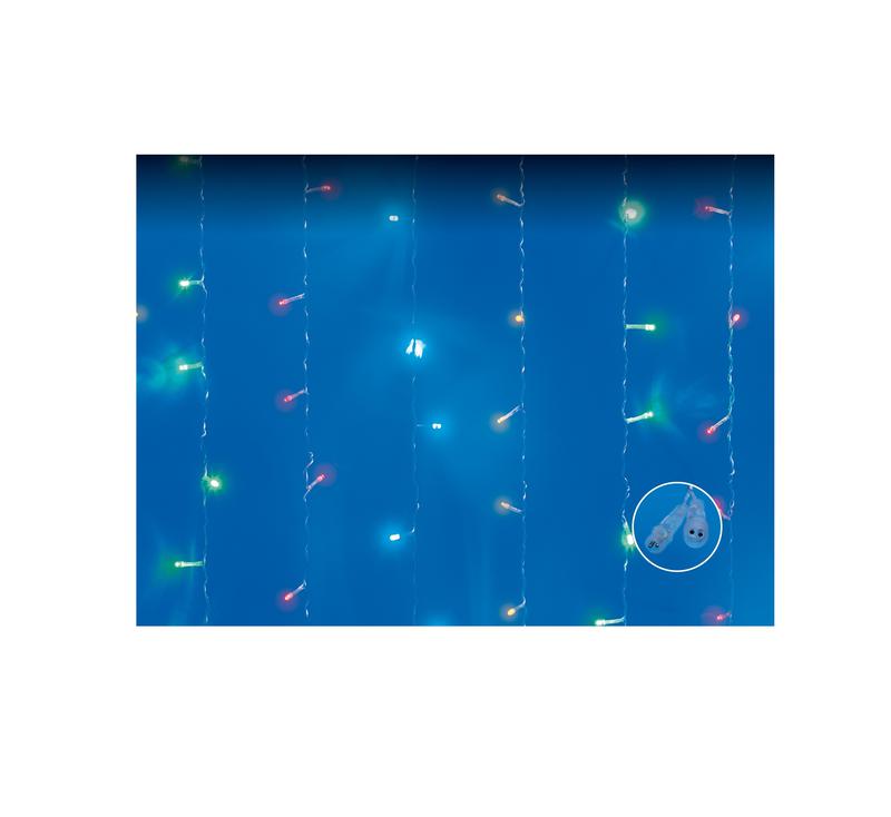 Занавес LED с эффектом мерцания ULD-C3020-240/TTK MULTI IP44 3х2м соед. 240 сдиодов разноцвет. свет провод прозр. Uni...