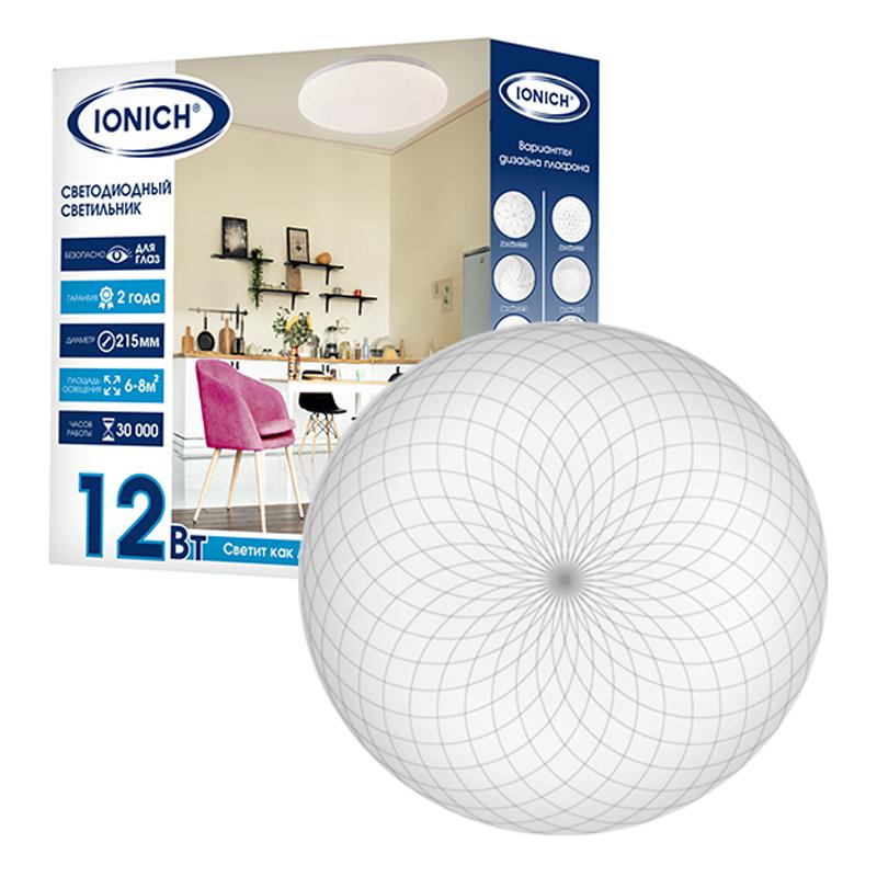 Светильник светодиодный 2217 эффект Звездное небо 12Вт 6500К IP20 850лм d215х50мм бытовой настенно-потолочный IONICH ...