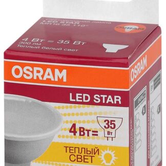 Лампа светодиодная LED Star MR16 35110 4W/830 230V GU5.3 4Вт матовая 3000К тепл. бел. GU5.3 MR16 300лм 220-240В пласт...