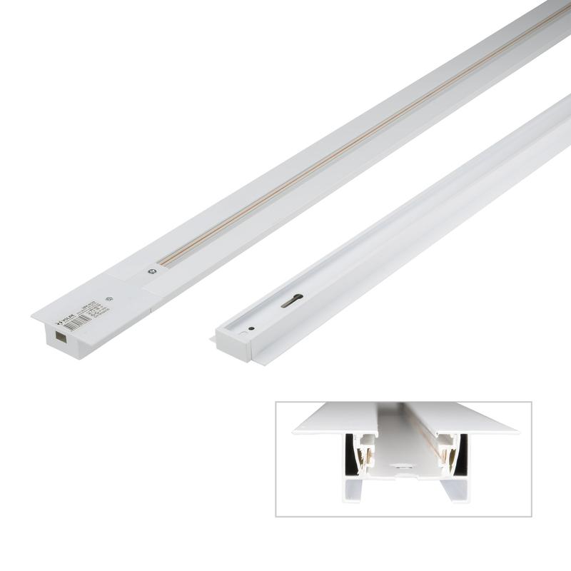 Шинопровод осветительный однофазный L1000 UBX-Q123 RS2 WHITE 100 SET01 тип R встраив. с заглушкой и вводом питания бе...