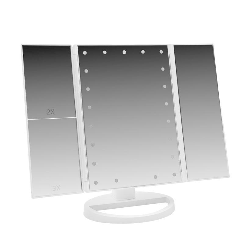 Зеркало M145-SL C01 с LED подсветкой 1x дневной свет 5Вт 4хLR6 бел. Camelion 14006