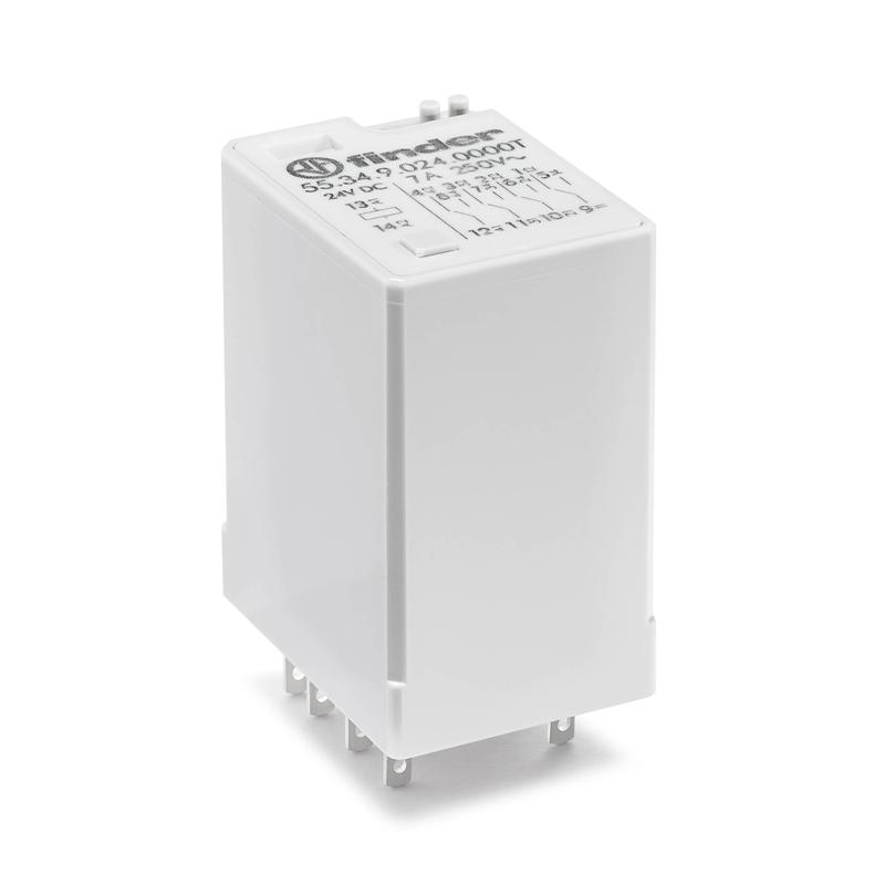 Реле миниатюрное универсальное электромеханич. монтаж в розетку 4CO 7А AgNi 72В DC RTI опции: нет версия для ЖД-транс...