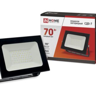 Прожектор светодиодный СДО-7 70Вт 6500К IP65 6300лм 230В черн. IN HOME 4690612034645