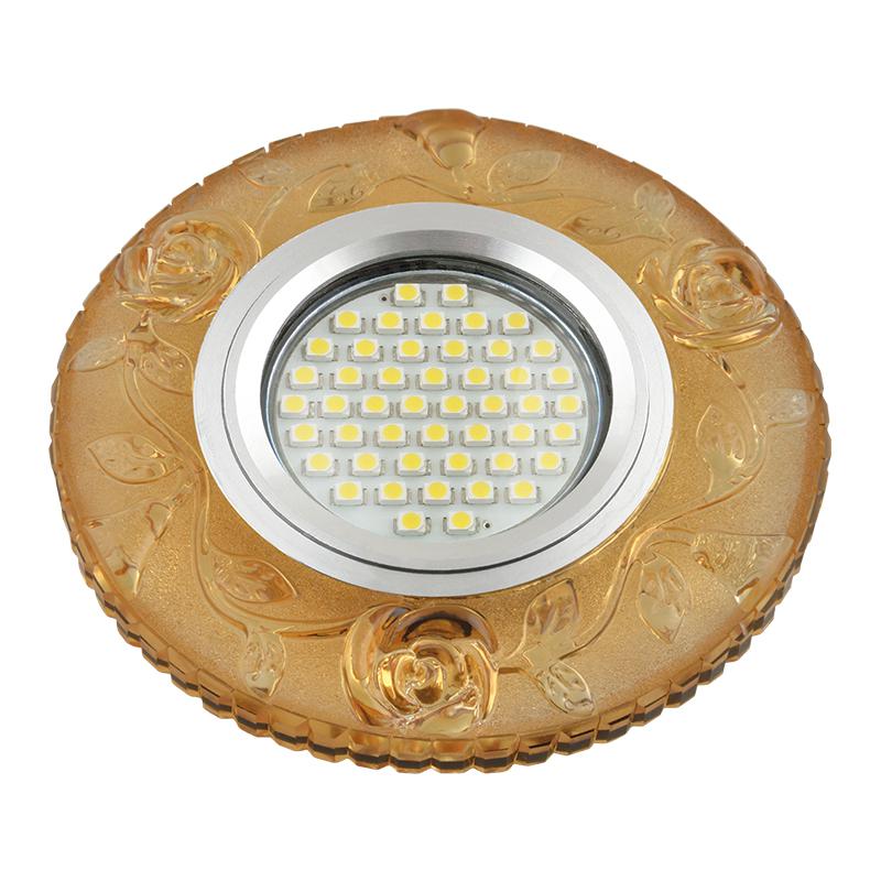 Светильник DLS-L150 GU5.3 GLASSY/YELLOW GU5.3 встраив. доп. светодиод. подсветка 3Вт без лампы стекло Fametto UL-0000...