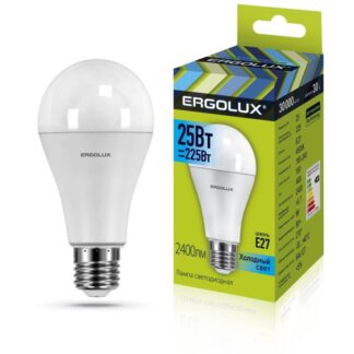 Лампа светодиодная LED-A65-25W-E27-4K ЛОН 25Вт E27 4500К 180-240В Ergolux 14236