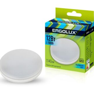 Лампа светодиодная LED-GX53-12W-GX53-4K 12Вт GX53 4500К 180-240В Ergolux 14237