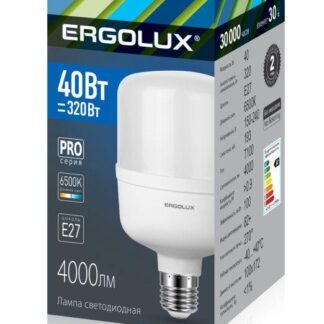 Лампа светодиодная LED-HW-40W-E27-6K PRO 40Вт 6500К холод. бел. E27 4000лм 150-270В Ergolux 14328