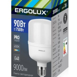 Лампа светодиодная LED-HW-90W-E40-6K PRO 90Вт 6500К холод. бел. E40 150-270В Ergolux 14332