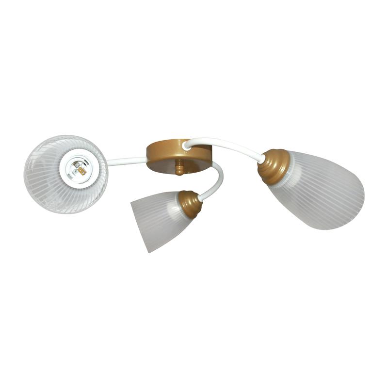 Светильник "Камила" 131 (плафон П0476) НСБ 01-3х60-133 Е27 ИУ бел. золото Элетех 1005404435