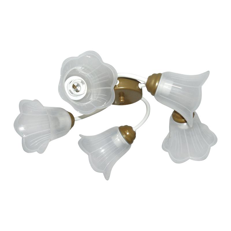 Светильник "Камила" 151 (плафон П0472) НСБ 01-5х60-120 Е27 ИУ бел. золото Элетех 1005404436