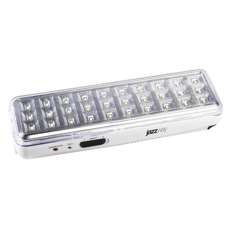 Фонарь-светильник аккумуляторный Accu9-L30-wh аварийный 30SMD яркий 300лм 2ч/эконом 90лм 6ч 220В аккум. Li-ion 3.7В 1...