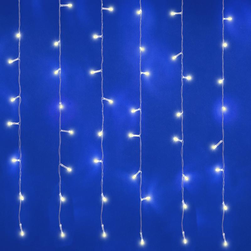 Занавес светодиодный ULD-C3020-384/DTA/RC WARM WHITE IP44 3х2м 384 LED тепл. свет. провод прозр. пульт ДУ (в/к) Uniel...