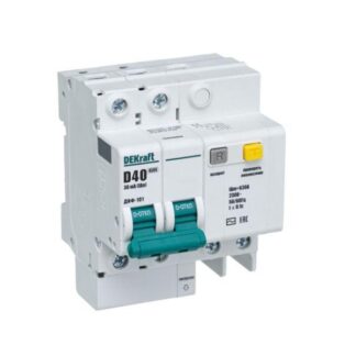 Выключатель автоматический дифференциального тока 2п D 40А 30мА тип AC ДИФ-101 со встроен. защитой от сверхтоков DEKr...