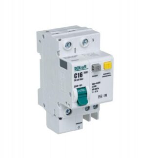 Выключатель автоматический дифференциального тока 2п (1P+N) C 16А 30мА тип AC ДИФ-101 со встроен. защит. от сверхтоко...